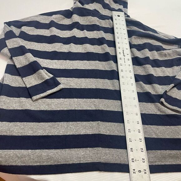 NWT Sundry Navy Blue Grey Stripe Hoodie Sweatshirt Size 1 US Small New - Picture 7 of 7